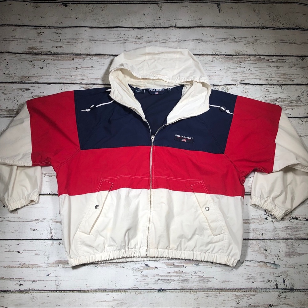 Vintage Polo Sport Windbreaker Jacket Color Block